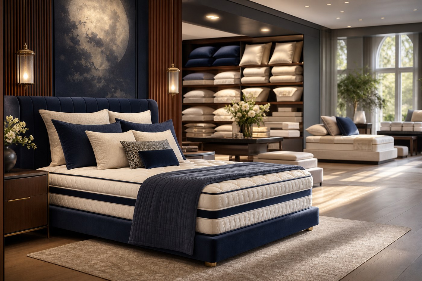 Sleep Well IL luxury bedding showroom interior