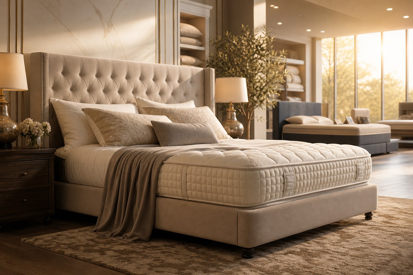 Inviting bedroom with premium bedding